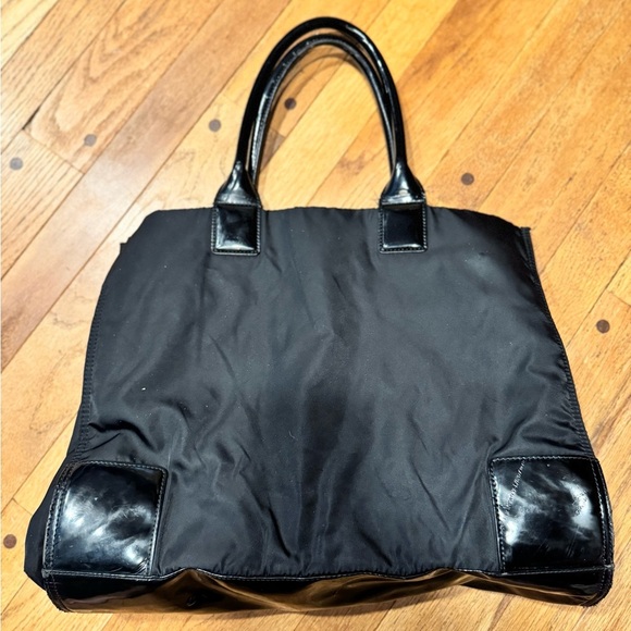 Tory Burch Black Nylon Tote with Logo - Picture 2 of 6